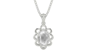 Sterling Silver Ceylon White Sapphire Pendant Limited Quality (P3)
