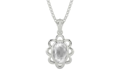 Sterling Silver Ceylon White Sapphire Pendant Limited Quality (P3)
