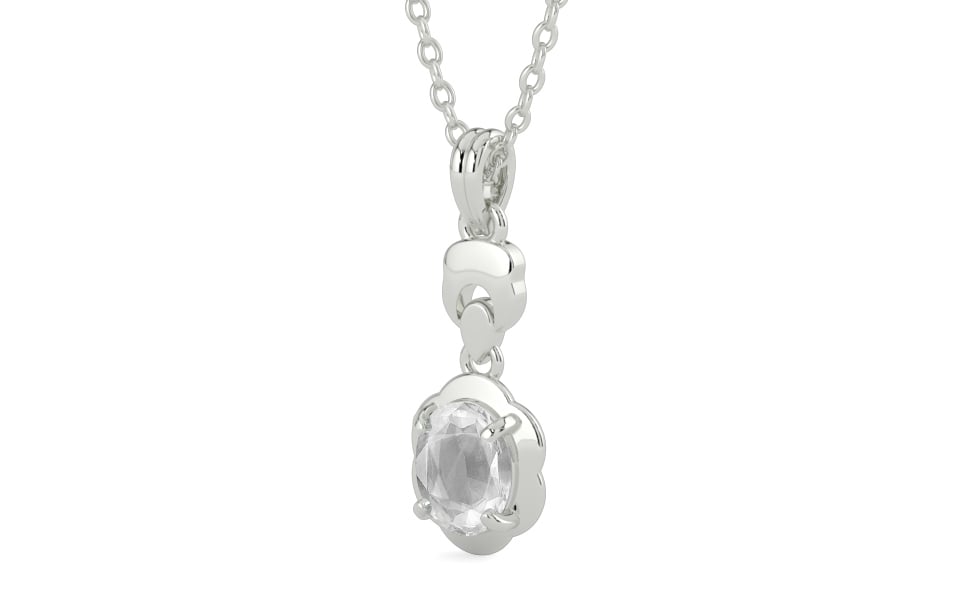 Sterling Silver Ceylon White Sapphire Pendant Limited Quality (P6)