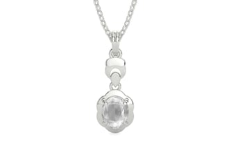 Sterling Silver Ceylon White Sapphire Pendant Limited Quality (P6)