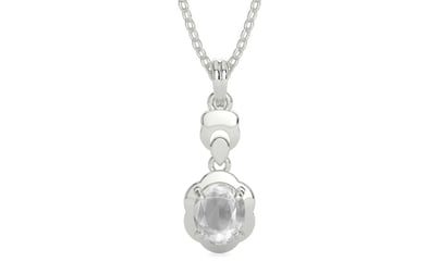 Sterling Silver Ceylon White Sapphire Pendant Limited Quality (P6)