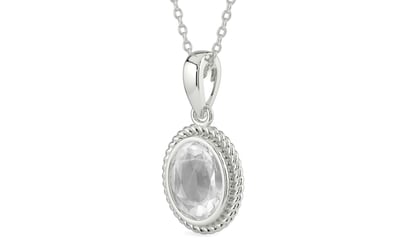 Sterling Silver Ceylon White Sapphire Pendant Limited Quality (P7)
