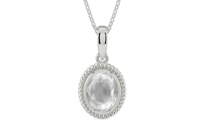 Sterling Silver Ceylon White Sapphire Pendant Limited Quality (P7)