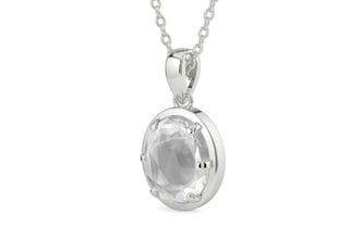Sterling Silver Ceylon White Sapphire Pendant Limited Quality (P8)
