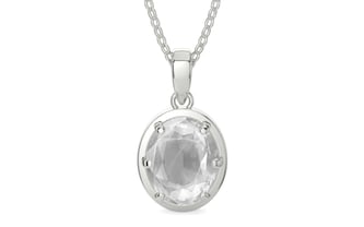 Sterling Silver Ceylon White Sapphire Pendant Limited Quality (P8)