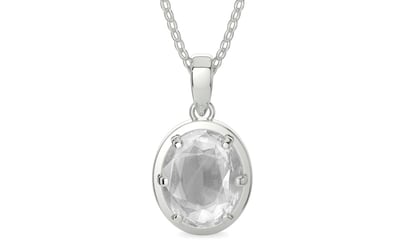 Sterling Silver Ceylon White Sapphire Pendant Limited Quality (P8)