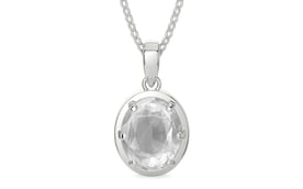 Sterling Silver Ceylon White Sapphire Pendant Limited Quality (P8)