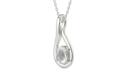 Sterling Silver Ceylon White Sapphire Pendant Limited Quality (P9)