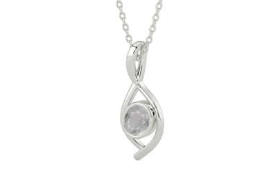 Sterling Silver Ceylon White Sapphire Pendant Prime Quality (P1)