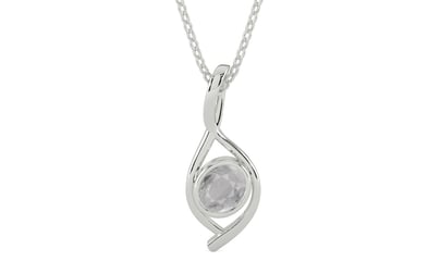 Sterling Silver Ceylon White Sapphire Pendant Prime Quality (P1)