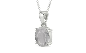 Sterling Silver Ceylon White Sapphire Pendant Prime Quality (P10)