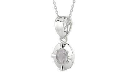 Sterling Silver Ceylon White Sapphire Pendant Prime Quality (P11)