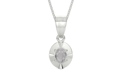Sterling Silver Ceylon White Sapphire Pendant Prime Quality (P11)
