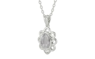 Sterling Silver Ceylon White Sapphire Pendant Prime Quality (P3)