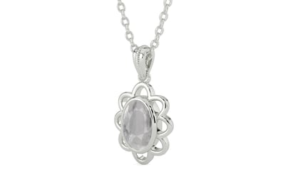 Sterling Silver Ceylon White Sapphire Pendant Prime Quality (P3)