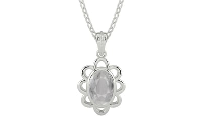 Sterling Silver Ceylon White Sapphire Pendant Prime Quality (P3)