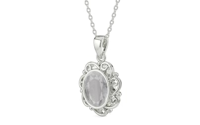 Sterling Silver Ceylon White Sapphire Pendant Prime Quality (P5)