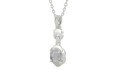 Sterling Silver Ceylon White Sapphire Pendant Prime Quality (P6)