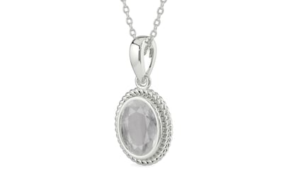 Sterling Silver Ceylon White Sapphire Pendant Prime Quality (P7)