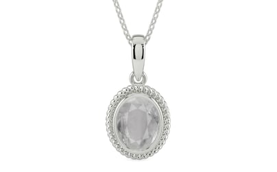 Sterling Silver Ceylon White Sapphire Pendant Prime Quality (P7)