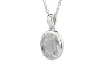 Sterling Silver Ceylon White Sapphire Pendant Prime Quality (P8)