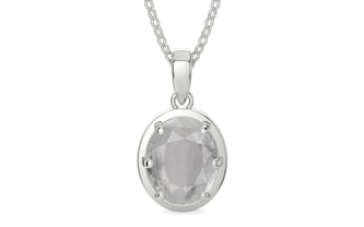 Sterling Silver Ceylon White Sapphire Pendant Prime Quality (P8)
