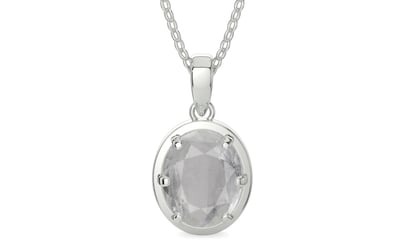Sterling Silver Ceylon White Sapphire Pendant Prime Quality (P8)