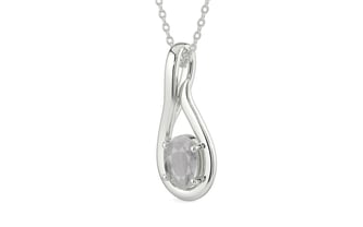 Sterling Silver Ceylon White Sapphire Pendant Prime Quality (P9)