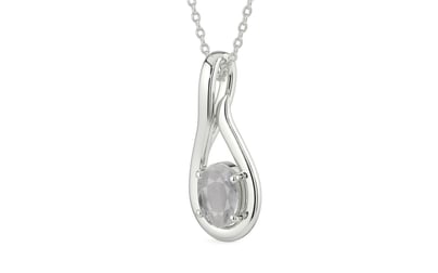 Sterling Silver Ceylon White Sapphire Pendant Prime Quality (P9)