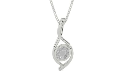 Sterling Silver Ceylon White Sapphire Pendant Rare Quality (P1)