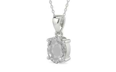 Sterling Silver Ceylon White Sapphire Pendant Rare Quality (P10)