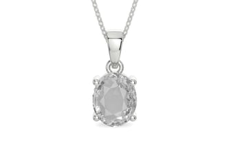 Sterling Silver Ceylon White Sapphire Pendant Rare Quality (P10)