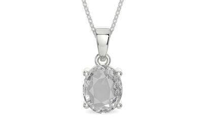 Sterling Silver Ceylon White Sapphire Pendant Rare Quality (P10)