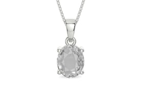 Sterling Silver Ceylon White Sapphire Pendant Rare Quality (P10)
