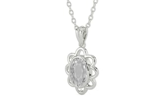 Sterling Silver Ceylon White Sapphire Pendant Rare Quality (P3)