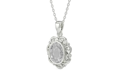 Sterling Silver Ceylon White Sapphire Pendant Rare Quality (P5)