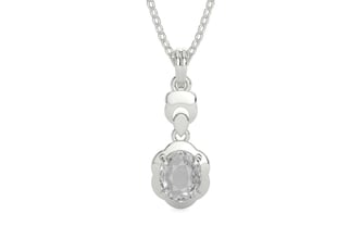 Sterling Silver Ceylon White Sapphire Pendant Rare Quality (P6)