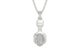 Sterling Silver Ceylon White Sapphire Pendant Rare Quality (P6)