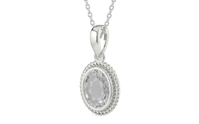 Sterling Silver Ceylon White Sapphire Pendant Rare Quality (P7)