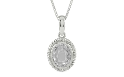 Sterling Silver Ceylon White Sapphire Pendant Rare Quality (P7)
