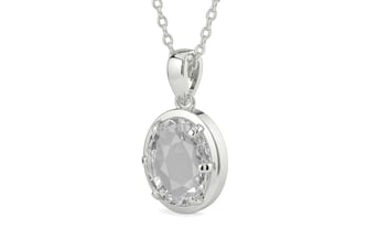 Sterling Silver Ceylon White Sapphire Pendant Rare Quality (P8)