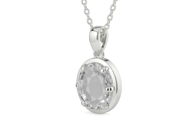 Sterling Silver Ceylon White Sapphire Pendant Rare Quality (P8)