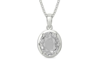Sterling Silver Ceylon White Sapphire Pendant Rare Quality (P8)