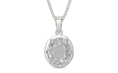 Sterling Silver Ceylon White Sapphire Pendant Rare Quality (P8)