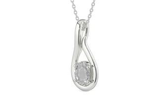 Sterling Silver Ceylon White Sapphire Pendant Rare Quality (P9)
