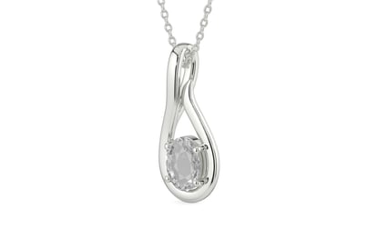 Sterling Silver Ceylon White Sapphire Pendant Rare Quality (P9)