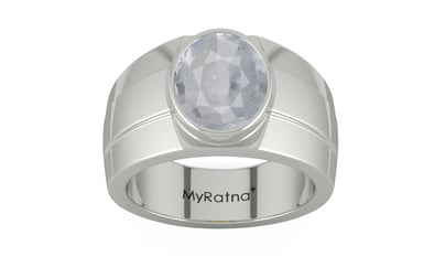 Sterling Silver Ceylon White Sapphire Ring Fine Quality (R1)