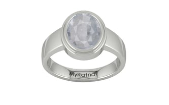 Sterling Silver Ceylon White Sapphire Ring Fine Quality (R3)