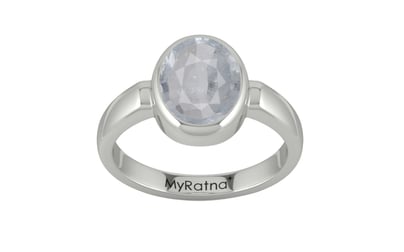 Sterling Silver Ceylon White Sapphire Ring Fine Quality (R6)