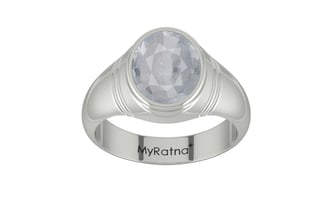 Sterling Silver Ceylon White Sapphire Ring Fine Quality (R7)